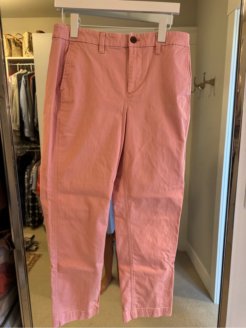 J. Crew High-Rise Girlfriend Chino in Soft Pink